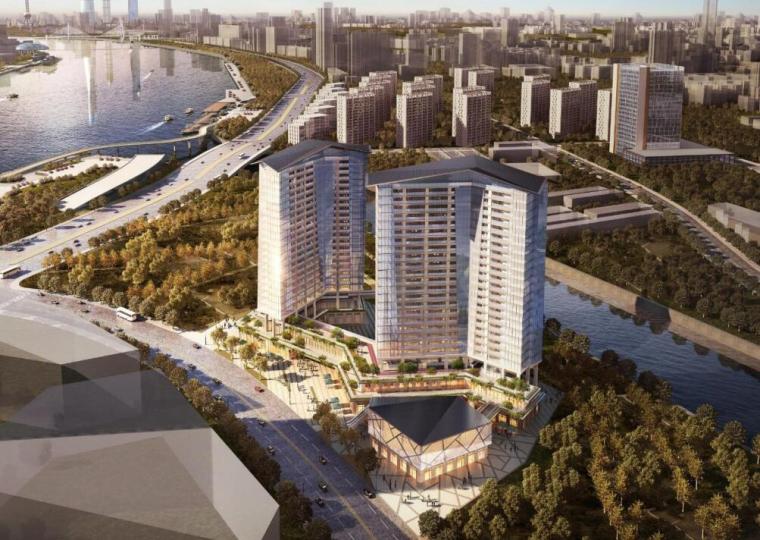 对称式流线设计的住宅资料下载-[上海]知名企业现代流线租赁住宅概念设计