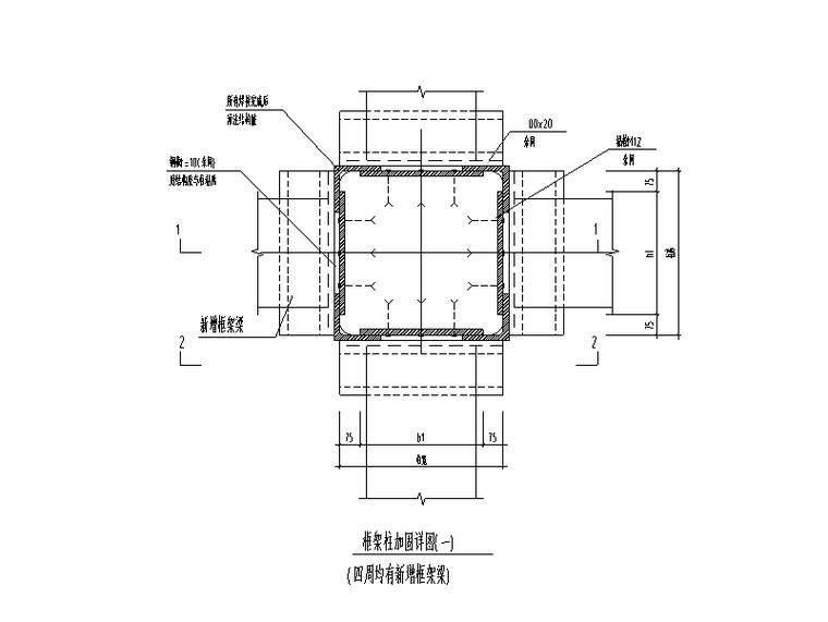 某酒店抗震加固施工图_柱包钢加固,板植筋-抗震加固施工图-筑龙结构