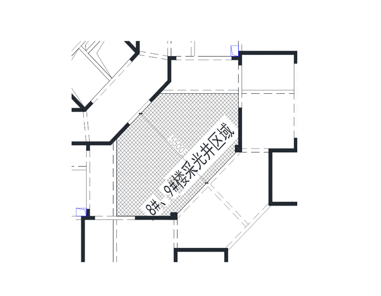 住宅小区工程悬挑式脚手架安全专项施工方案-04 采光井区域示意图