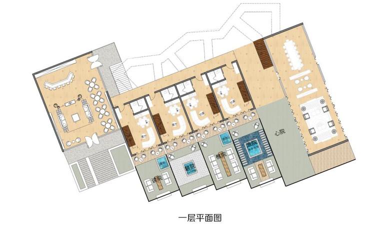 [浙江]竹山舍小浦民宿住宅建筑设计-一层平面图