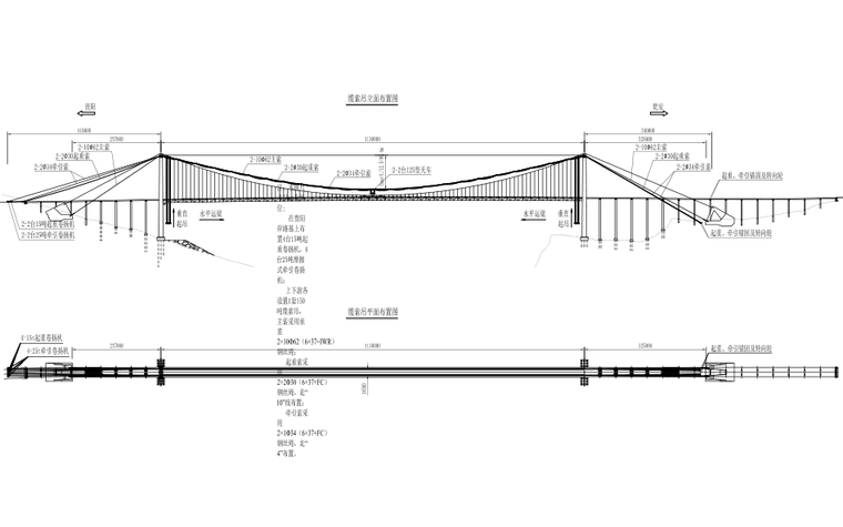 公路缆索护栏设计图资料下载-[贵州]高速公路大桥缆索吊施工设计图