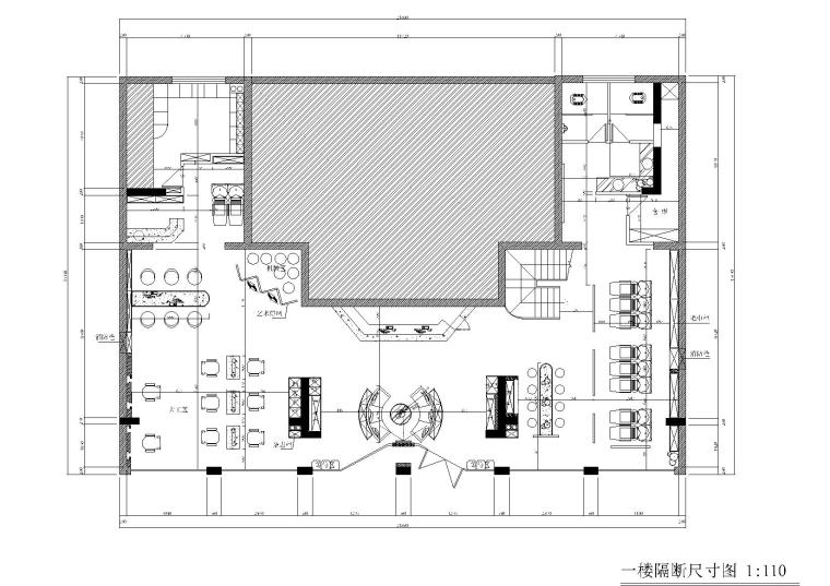 [浙江]海宁丝尚双层美容院设计施工图-隔断尺寸图