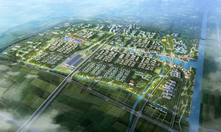 上海科技大学景观设计分析资料下载-[上海]奉贤绿色小镇景观设计方案