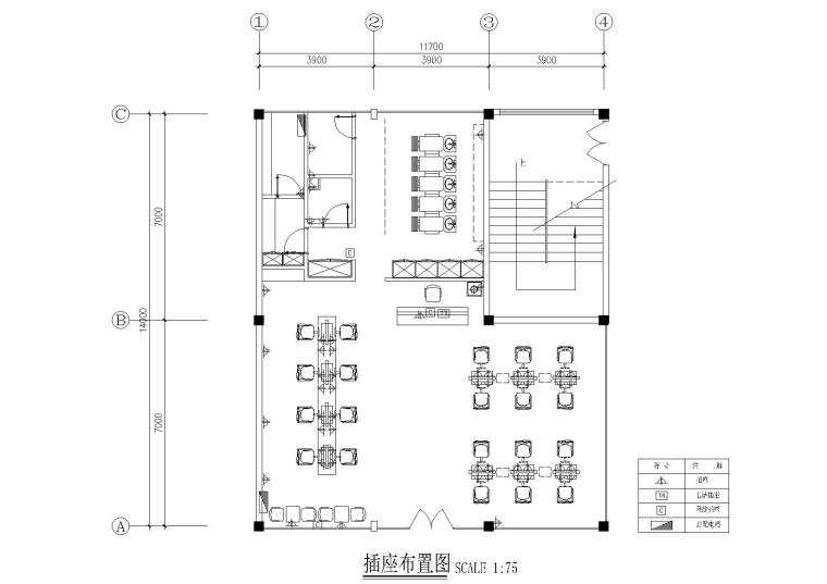 [江苏]常州VK发型威肯美发沙龙室内施工图-插座布置图2