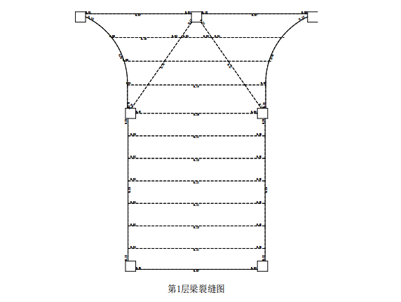 [天津]钢混结构仓库及连廊结构计算书2019-第一层梁裂缝图