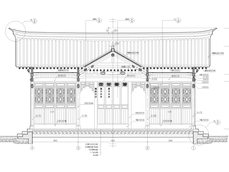 古建挑檐施工图纸资料下载-某景区中国古建筑施工图纸