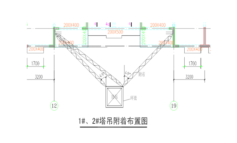 11层剪力墙结构住宅楼塔吊安拆施工方案-03 塔吊附着布置图