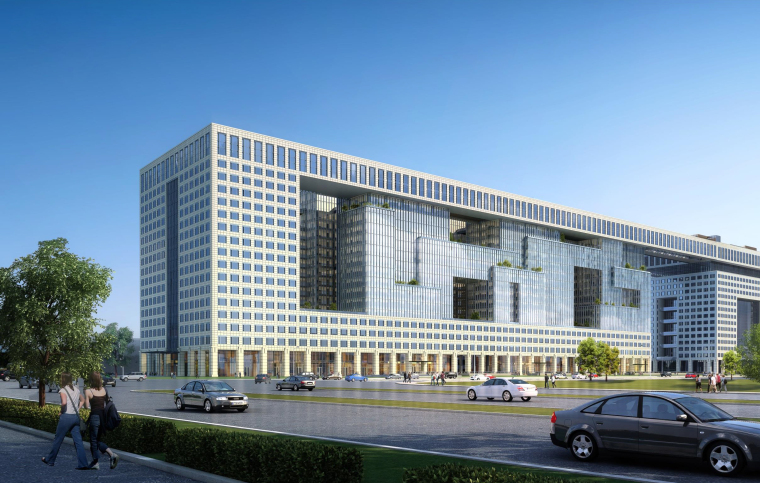 2020传染病医院医疗建筑设计方案文本资料下载-知名设计院超大型办公酒店建筑设计方案图
