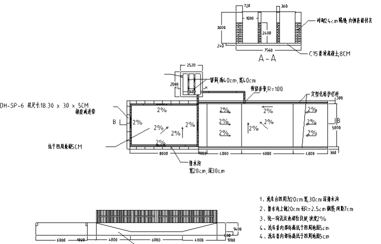 南京高层剪力墙结构工程临建施工方案2016-洗车台尺寸图