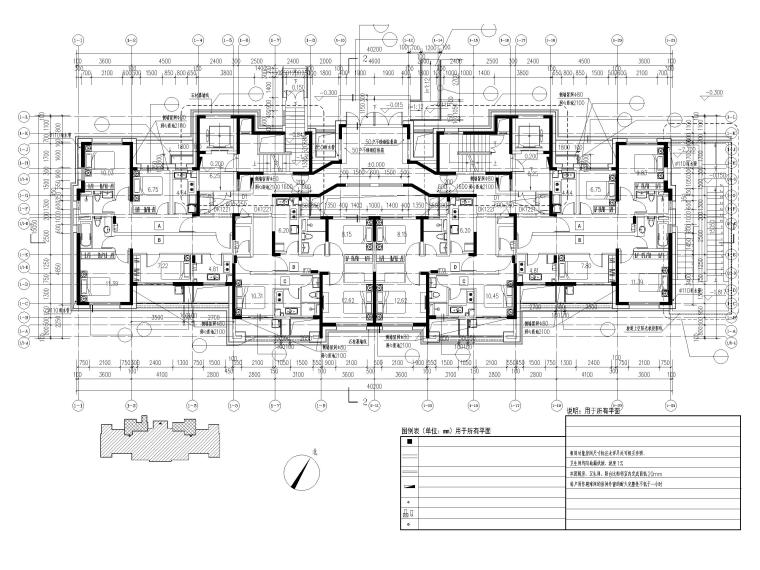 [上海]高层商办楼_人才公寓建筑施工图-1#楼一层平面图