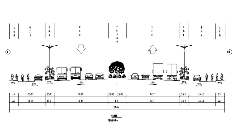 [安徽]双向八车道城市主干路道路工程设计图-路桥工程图纸-筑龙路桥