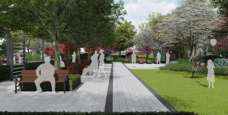 [山东]青岛新中式住宅社区景观设计方案-组团空间景观效果图2