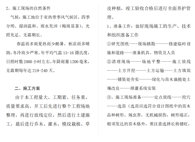 医院景观施工组织设计资料下载-人民医院景观绿化亮化工程施工组织设计