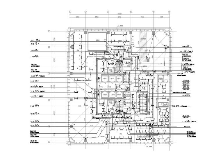 42层综合楼电气施工图（内容超全）-[广东]超高层写字楼电气施工图-1照明平面图