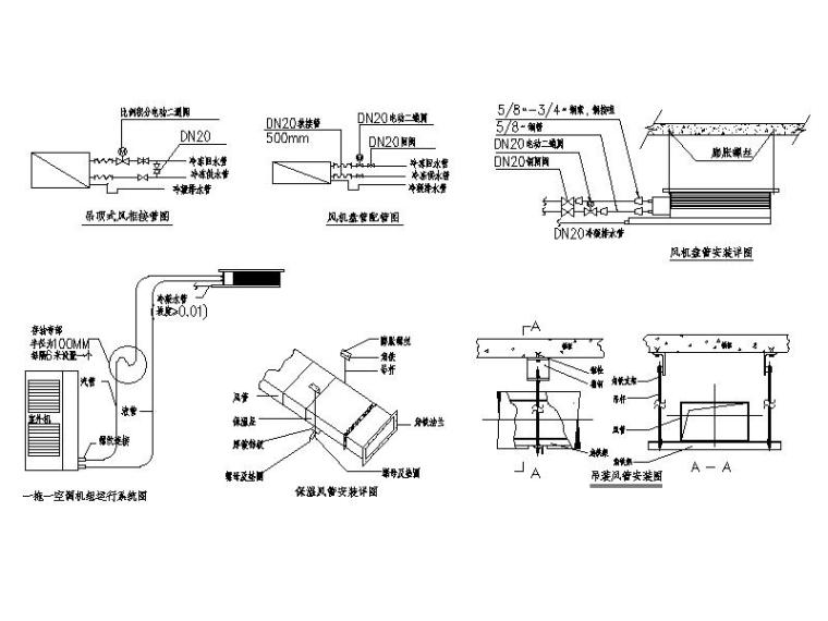 空调保温图资料下载-活动中心空调安装大样图CAD