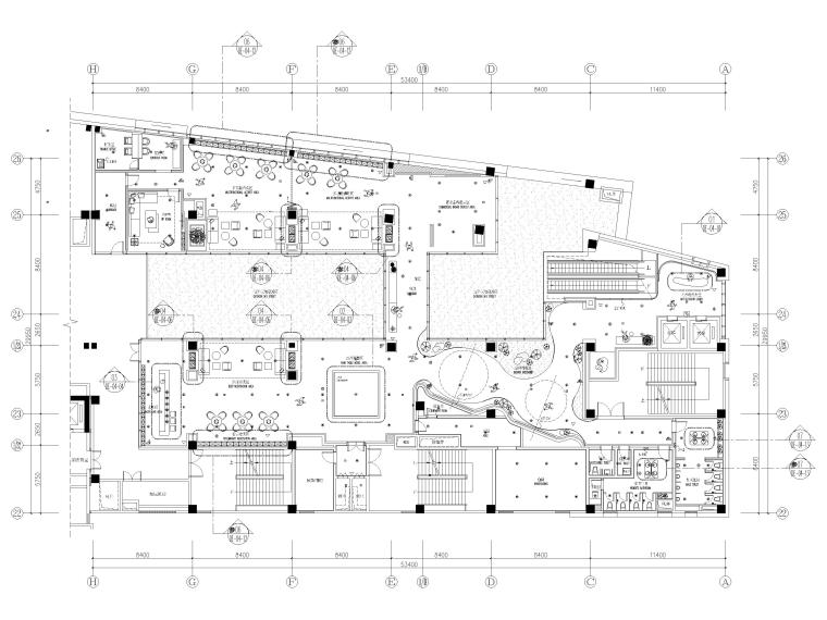 售楼中心设计cad平面图资料下载-[广东]商住楼项目售楼中心装修设计施工图