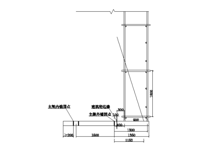 悬挑式外脚手架专项施工方案（含计算书）-02 悬挑梁侧面图