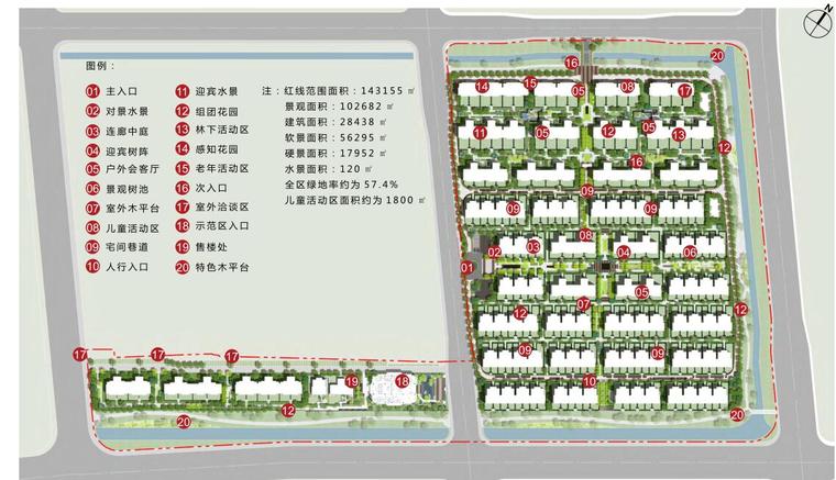 [上海]新中式风格大区景观深化方案设计-总平面图