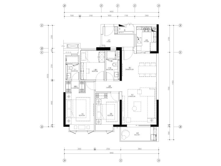 住宅公区精装施工组织资料下载-[广东]商住楼公区及两套样板间设计施工图