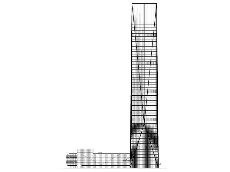 4层办公楼剖面图资料下载-54层超高层框剪结构办公楼全套施工图