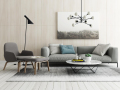 现代家装北欧沙发组合3D模型+效果图