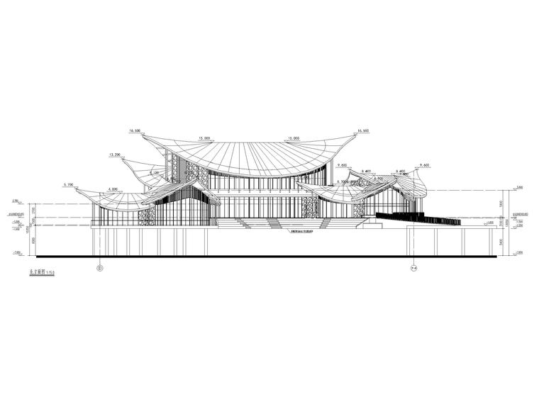 青田旅游度假渔村餐厅建筑施工图-立面图2