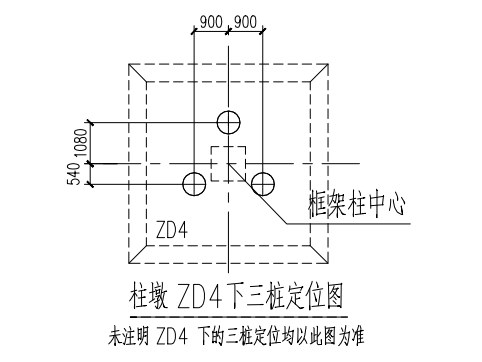 [上海]3层框架结构停车场设计及人防工程-柱墩下桩定位图