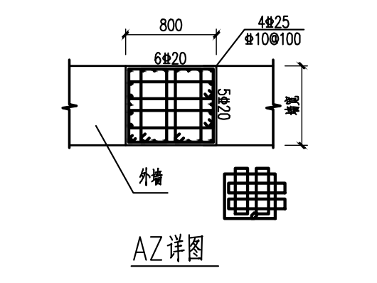 [上海]3层框架结构停车场设计及人防工程-暗柱详图