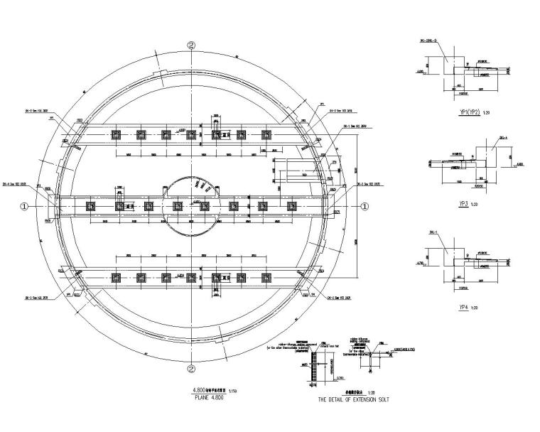 熟料库钢结构施工图资料下载-复杂水泥厂熟料库钢结构施工图（CAD）