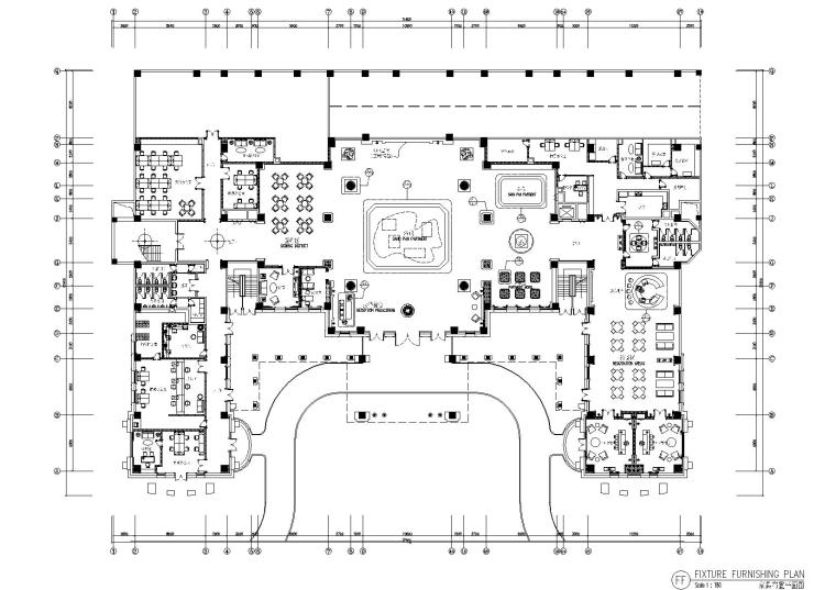 室内装修施工图欧式资料下载-[重庆]大型欧式风格售楼处室内装修施工图
