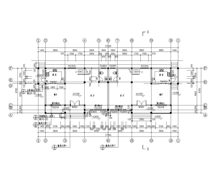 2020别墅施工图资料下载-双拼三层砖混结构别墅施工图（CAD含建筑）
