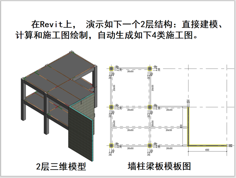 Revit结构BIM正向设计专题讲座PPT(129页)-2层三维模型