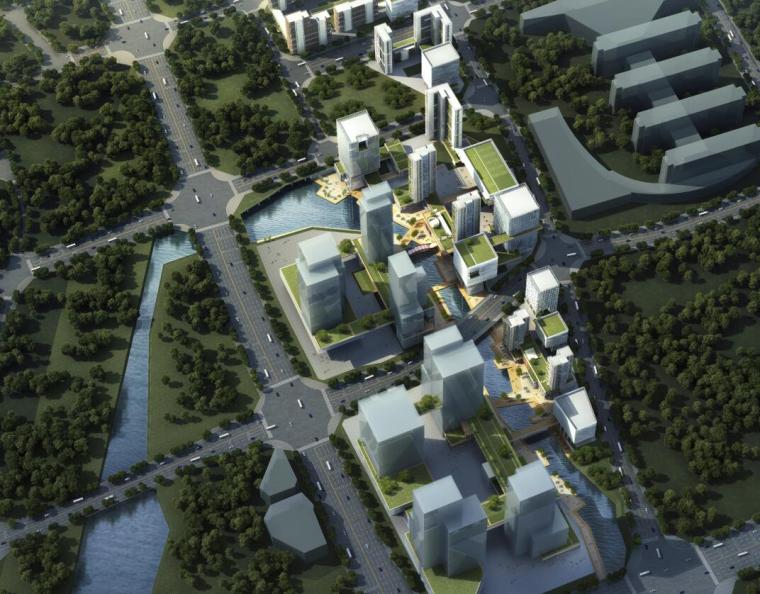 启迪数字科技城资料下载-[北京]现代风格商业办公科技城建筑方案