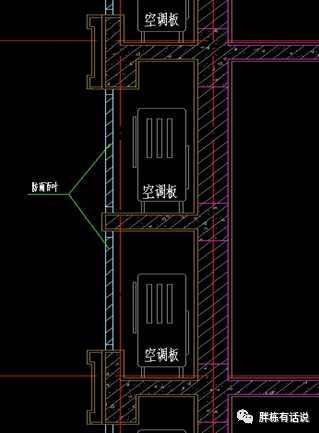 提示:空调机位重叠设置时,应增加混凝土隔板,并设置单独开启百叶 1
