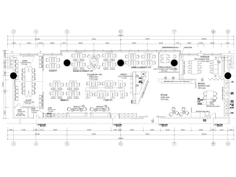 2层办公空间设计资料下载-[广州]美的AEG展厅办公空间装修设计施工图