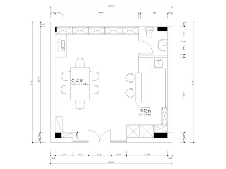 室内吊顶施工剖面图资料下载-[广州]34㎡现代居酒屋室内装饰设计施工图