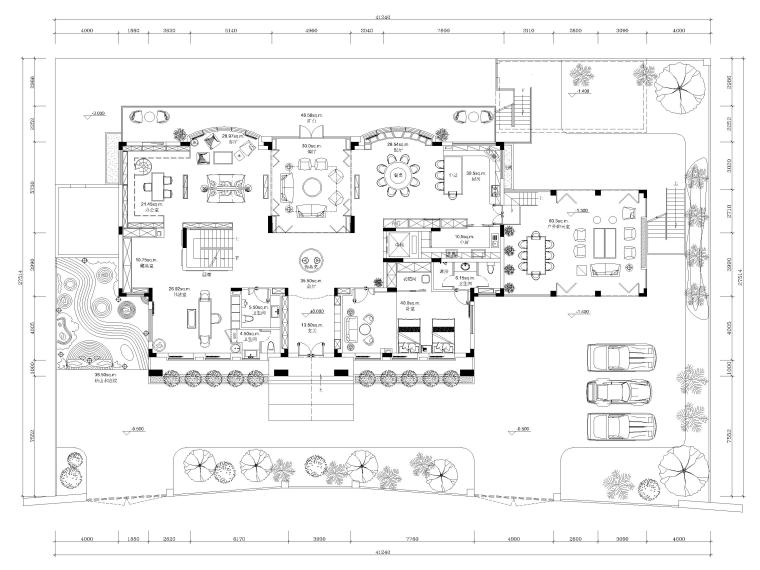 su复式二层资料下载-[广州]1200㎡二层五居室别墅装修工程施工图
