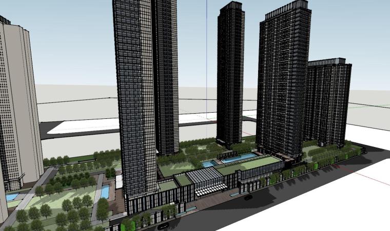 居民楼建筑模型资料下载-湖北知名企业现代高层豪宅建筑模型设计