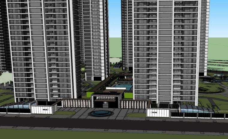 现代高层豪宅模型资料下载-知名企业轻奢现代高层湖景豪宅建筑模型设计