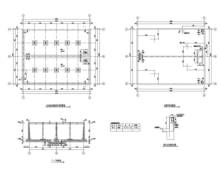 大型污水池施工资料下载-某污水池事故池混凝土结构施工图（CAD）