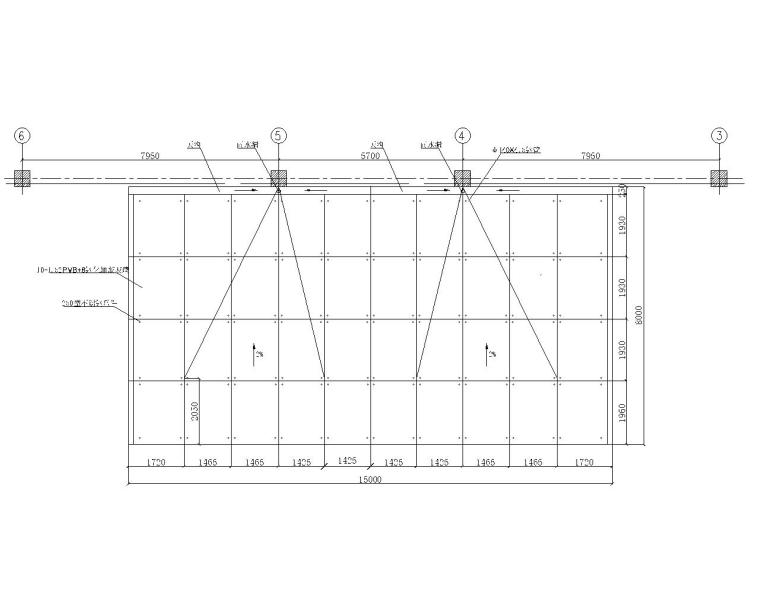8m铁索桥施工图资料下载-某8m点式雨蓬钢结构施工图（CAD）