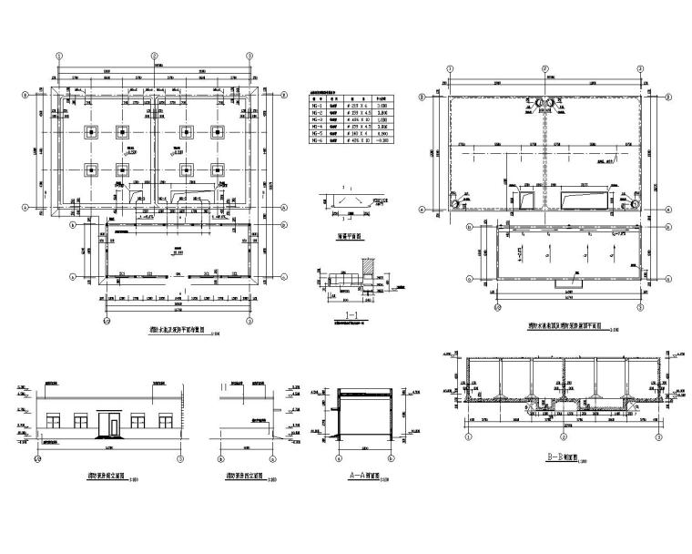 300T消防水池CAD图资料下载-消防水池及泵房混凝土结构施工图（CAD）