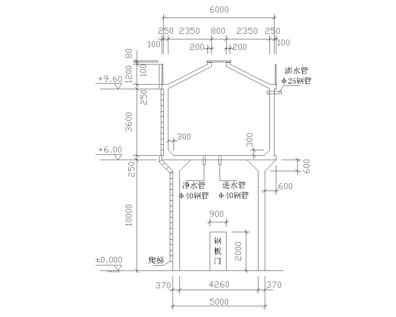 水塔立面图