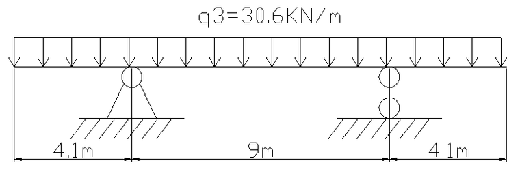 高速公路桥梁盖梁抱箍法施工及计算-纵梁计算模型图