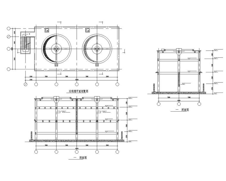 建筑施工图设计厂区规划资料下载-某厂区冷却塔混凝土结构施工图（CAD）