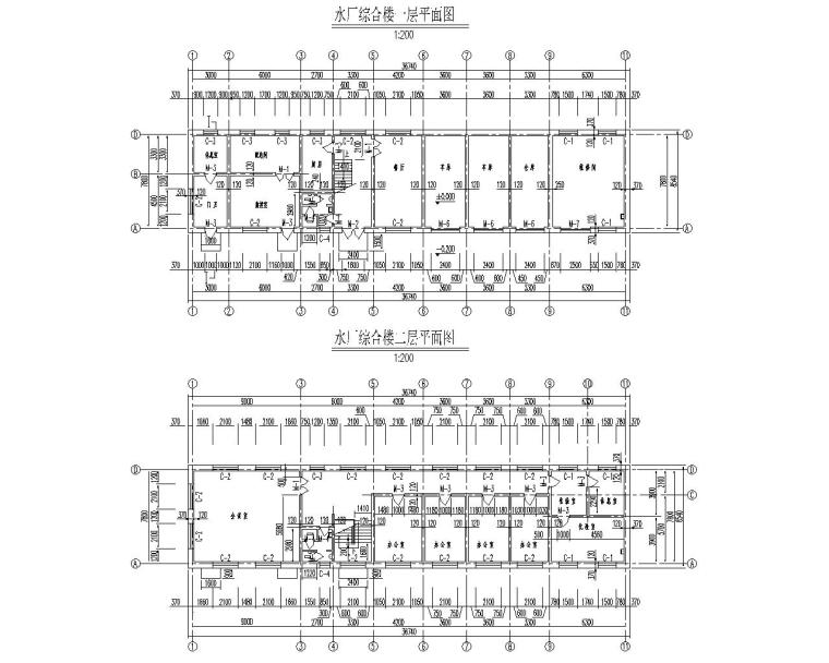 江苏砖混结构建筑施工图资料下载-某水厂综合楼砖混结构施工图（CAD含建筑）