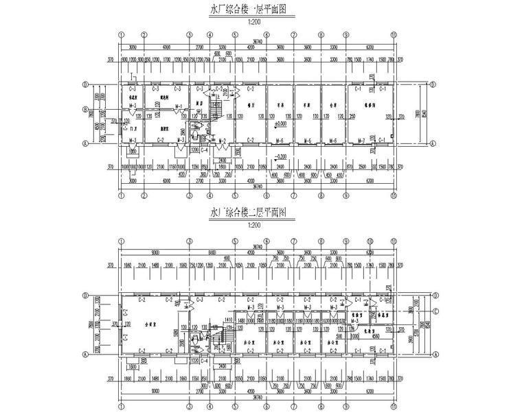 综合楼建筑图施工图资料下载-某水厂综合楼砖混结构施工图（CAD含建筑）