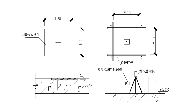 32层商业楼建筑测量工程施工方案-06 内控点埋设及保护