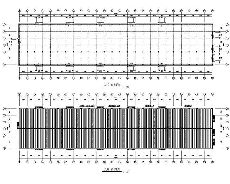 9米跨单坡桁架施工图资料下载-35米单跨钢结构厂房结构施工图（CAD）