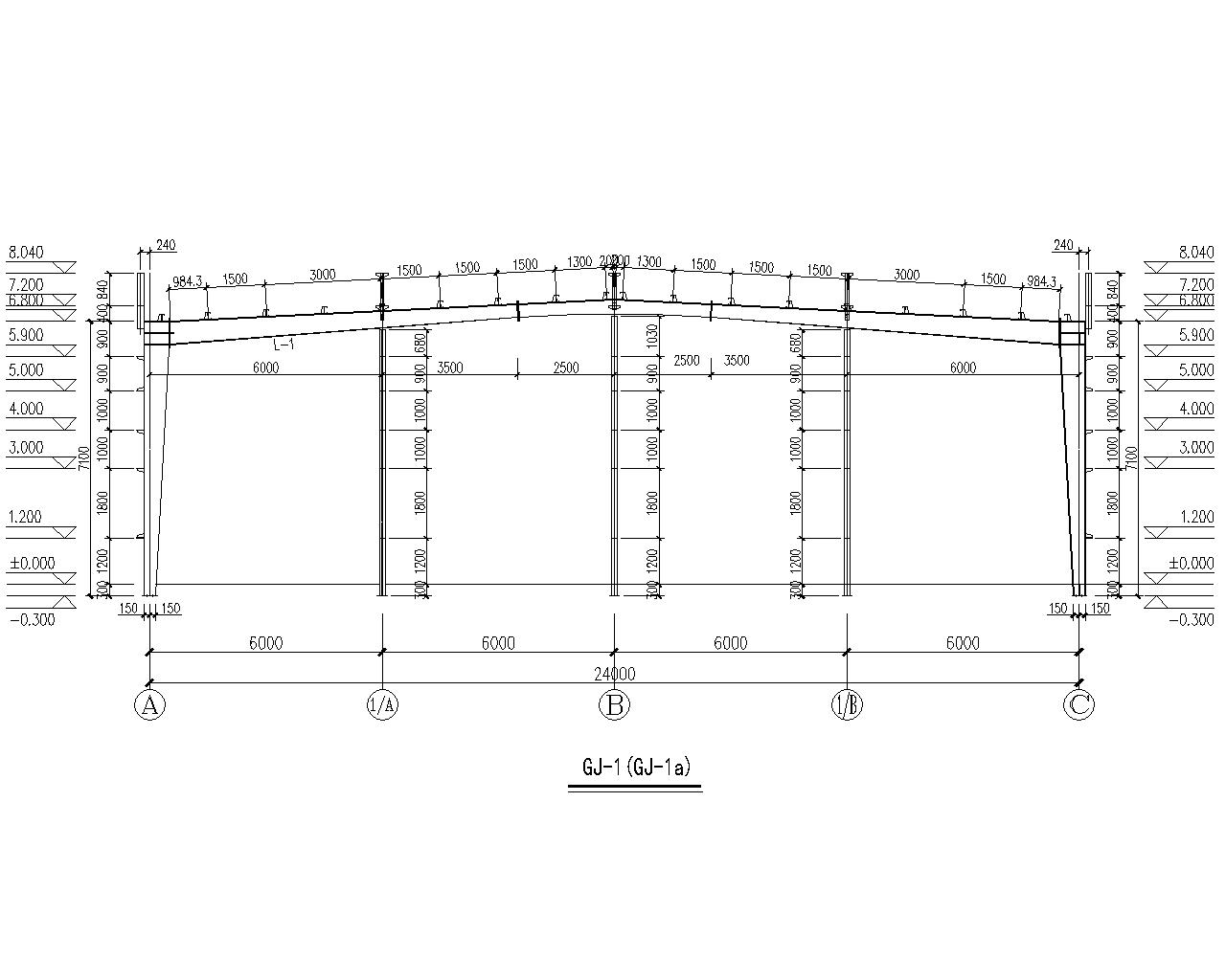 某24米单跨钢结构厂房节点施工图(cad)